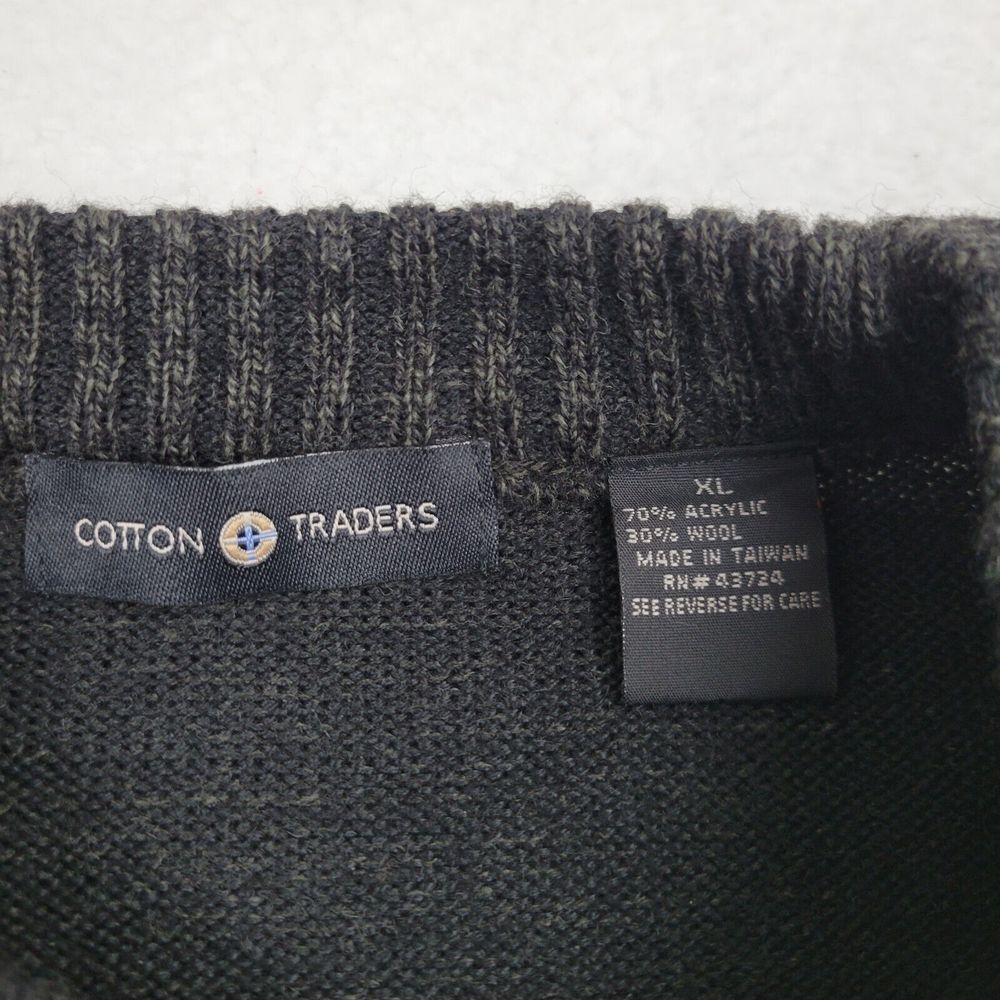 Cotton Traders Pullover‎ Sweater Mens XL Gray Geometric Acrylic Wool Blend - Picture 4 of 6